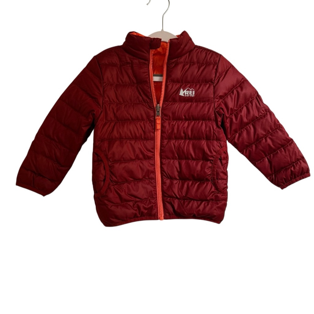 REI Toddler Burgundy/Orange Reversible Puffer Jacket
